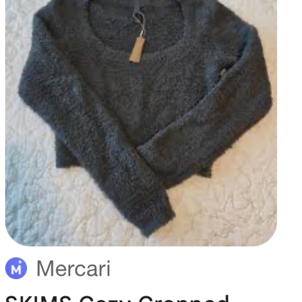 Free gift with any purchase or trade SKIMS Cozy Cropped Sweater in Charcoal Gray